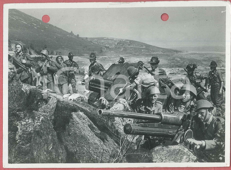 1941 WW2 Artiglieria in postazione - Foto per cartolina ditta Paolo MARZARI