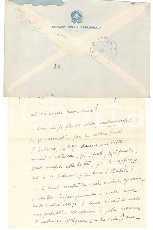 1949 MILANO Lettera senatore Enrico GONZALES a un collega - AUTOGRAFO