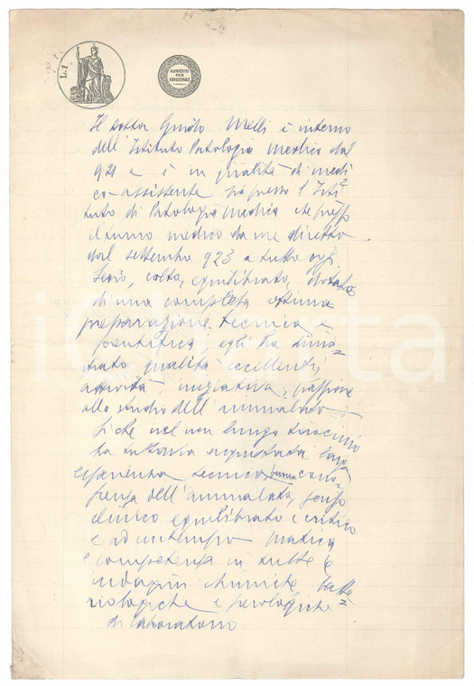 1924 FIRENZE Lettera Cesare FRUGONI - Referenze Guido MELLI -AUTOGRAFO