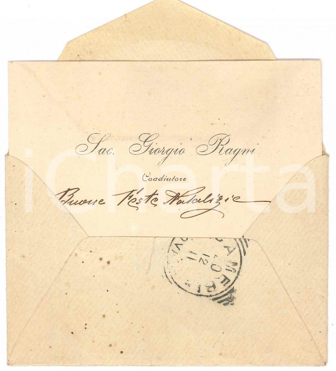 1911 VESPOLATE (NO) Don Giorgio RAGNI coadiutore - Biglietto da visita AUTOGRAFO
