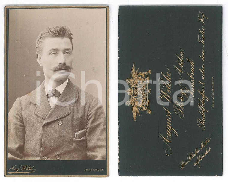 1900 ca INNSBRUCK Ritratto maschile - Busto - Foto August WILCKE CDV