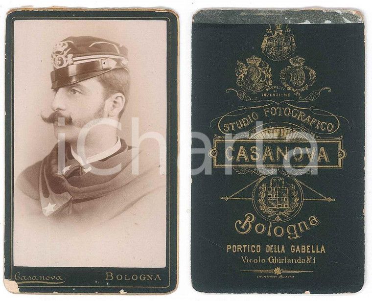 1885 ca BOLOGNA - REGIO ESERCITO Ufficiale 6° Reggimento *Foto CASANOVA CDV
