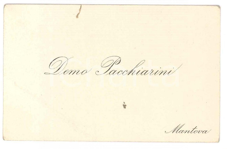 1940 ca MANTOVA Demo PACCHIARINI - Biglietto da visita 11x7 cm