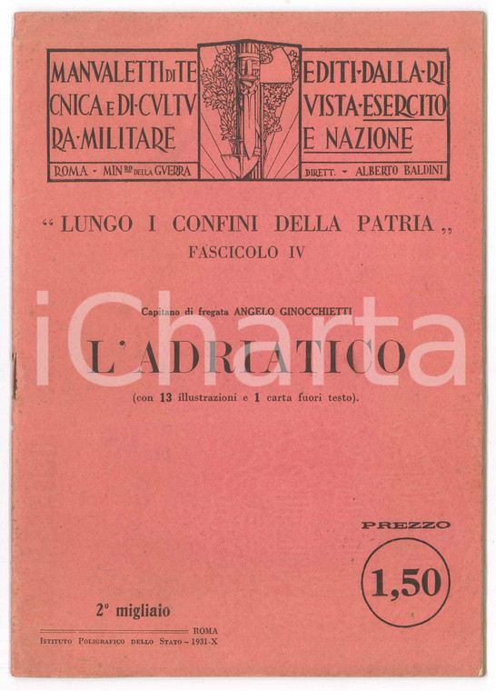 1931 Angelo GINOCCHIETTI L'Adriatico - Fasc. IV ESERCITO E NAZIONE
