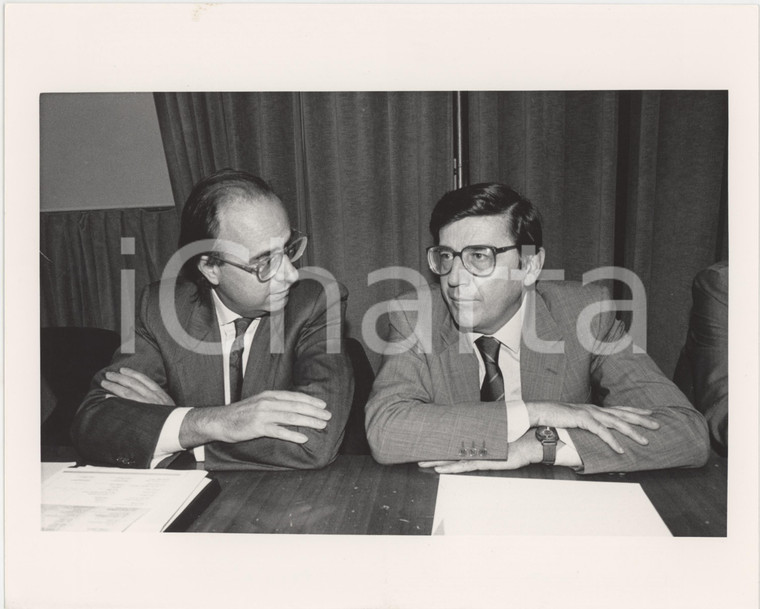 1985 ca DEMOCRAZIA CRISTIANA Vincenzo SCOTTI con PELLINI Foto 25x20 cm