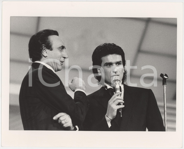 1985 ca FESTIVAL DI SANREMO Pippo BAUDO Toto CUTUGNO Foto 25x20 cm