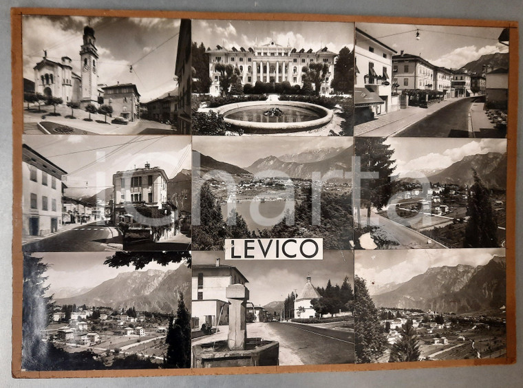 1960 ca LEVICO TERME (TN) Vedutine - Chiesa Redentore - Bozzetto cartolina 46x33