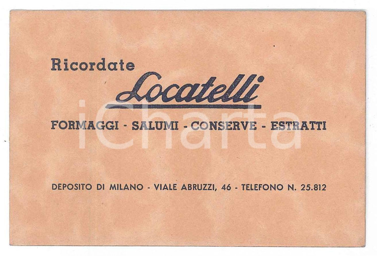 1949 MILANO Associazione salumieri - Tessera di Alessandrina RIGAMONTI 10x7 cm