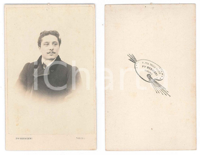 1870 ca TORINO Ritratto maschile - Busto - Foto F.lli BERNIERI CDV