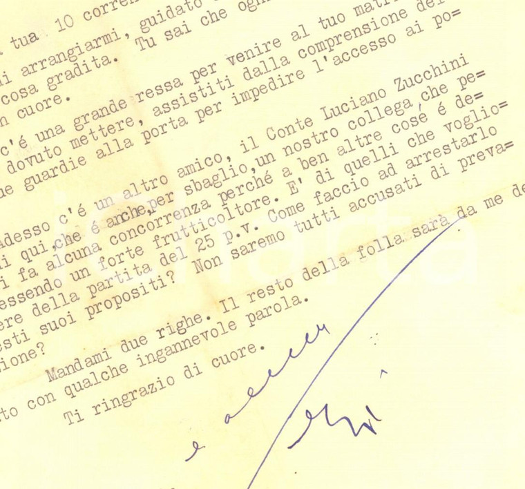 1958 BOLOGNA Lettera avv. Sergio STOPPATO per congratulazioni *Autografo