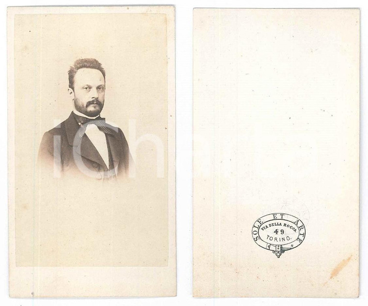 1875 ca TORINO Ritratto di giovane uomo - Busto - Fotografia CDV