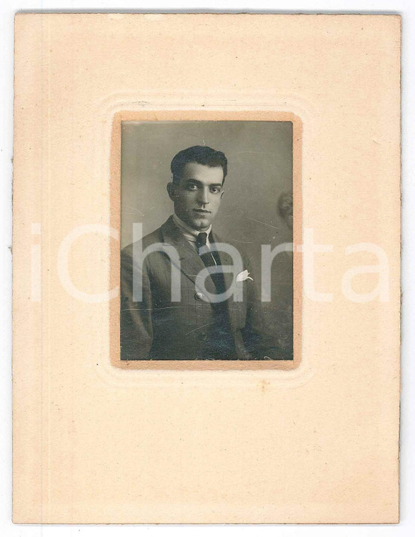 1900 ca BRESCIA Ritratto di giovane uomo - Foto Giona OGLIARI 11x14 cm