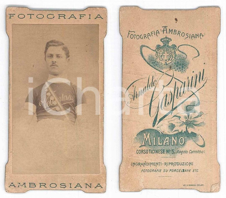 1900 ca MILANO - GINNASTICA - Atleta squadra VOLUNTAS *Foto GASPARINI RARA