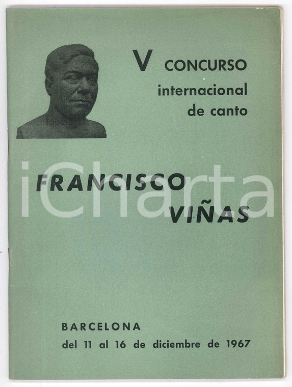1967 BARCELONA V Concurso internacional de canto "Francisco Vinas" Pubblicazione