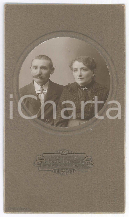 1915 TORINO Ritratto di due coniugi *Foto Dante MORONI 11x18 cm