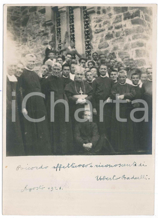 1928 ITALIA Gruppo di sacerdoti con vescovo - Ritiro spirituale - Foto 13x18 cm