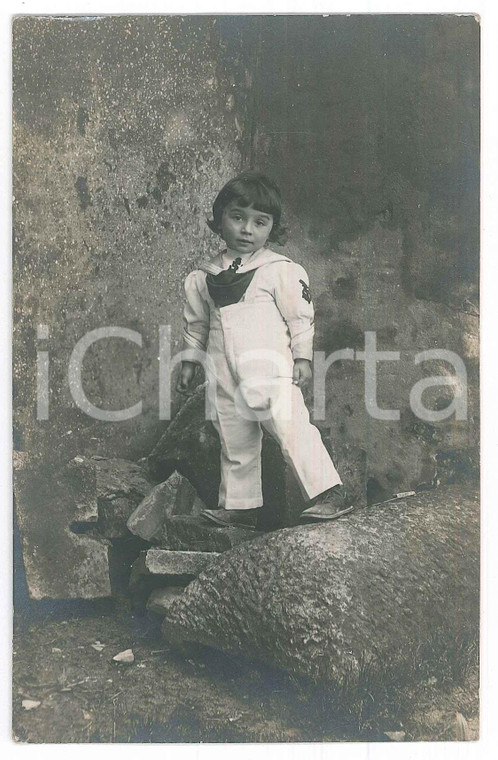 1912 CAMPOGALLIANO (MO) Bambino vestito da marinaretto - Foto GROTTI 9x14 cm