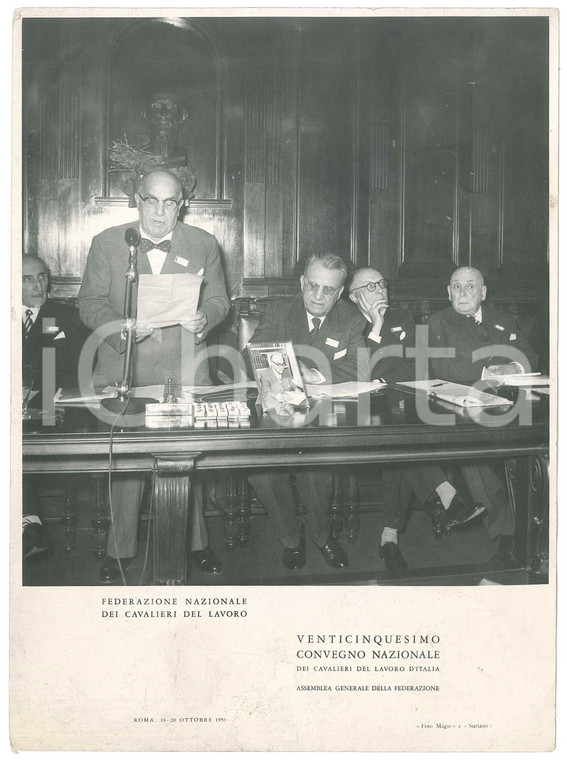 1956 ROMA XXV Convegno Cavalieri del Lavoro - Assemblea generale *Foto 18x24 cm