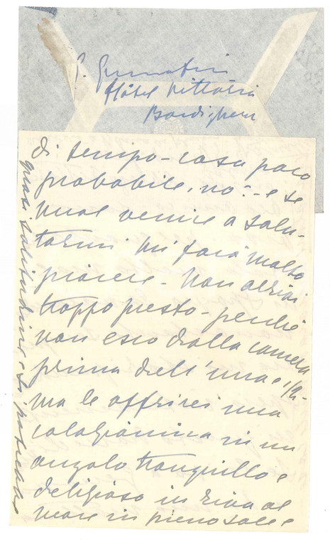 1947 BORDIGHERA Lettera Emma GRAMATICA in convalescenza *Autografo
