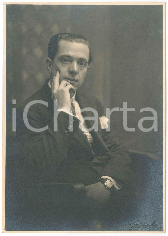 1925 ca MILANO Ritratto maschile seduto - Foto Giovanni ARTICO 17x24 cm