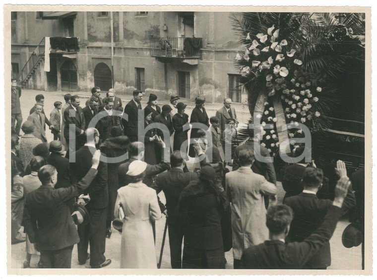 1940 ca MILANO Via Francesco Sforza - Funerali (3) Fotografia 24x18 cm