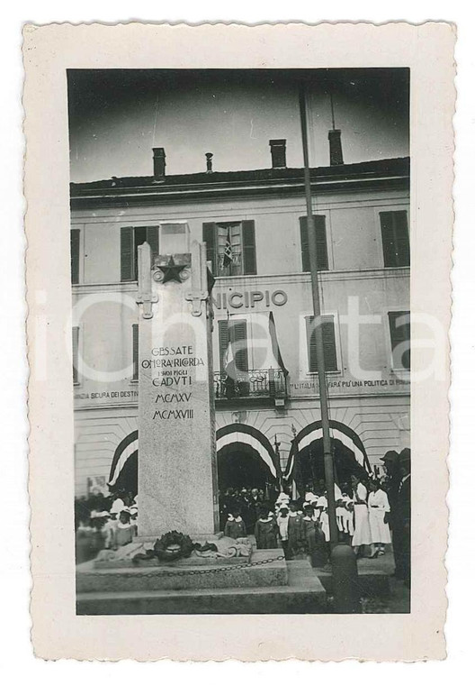 1935 ca GESSATE (MI) Cerimonia presso il Monumento ai Caduti - Foto 6x10 cm
