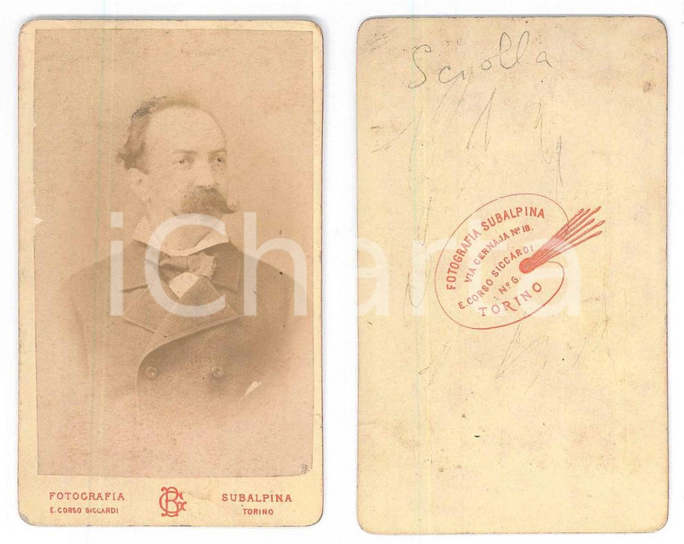 1870 ca TORINO Famiglia SCIOLLA - Ritratto maschile - Fotografia SUBALPINA CDV