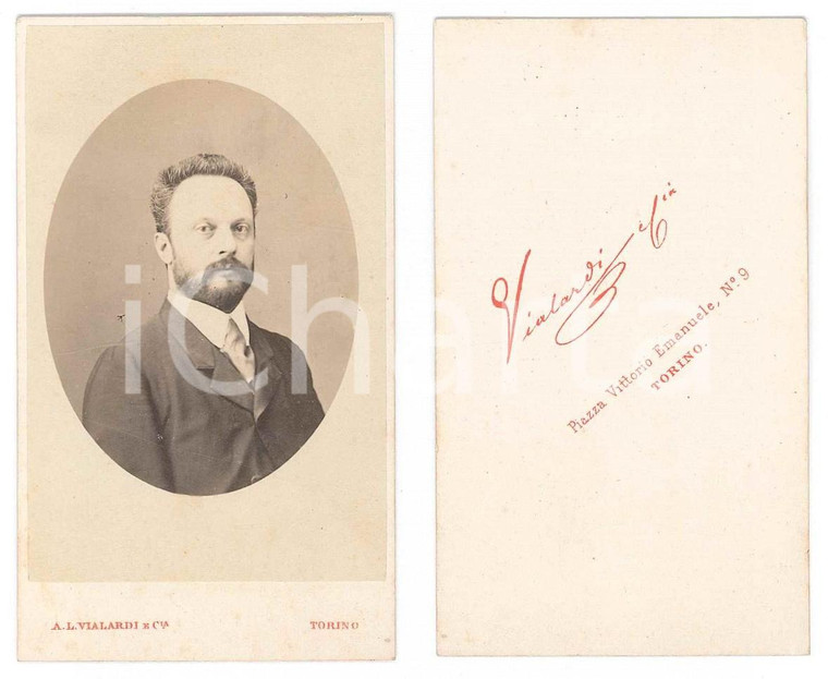 1870 ca TORINO Giovane uomo - Ritratto *Fotografia A. VIALARDI CDV