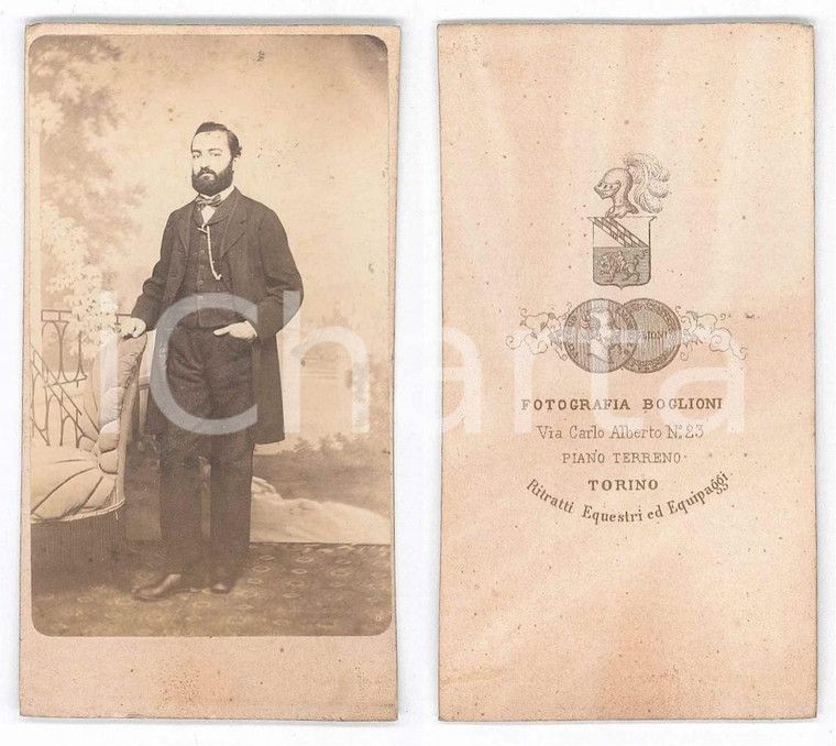 1870 ca TORINO Ritratto maschile con poltroncina - Foto BOGLIONI CDV