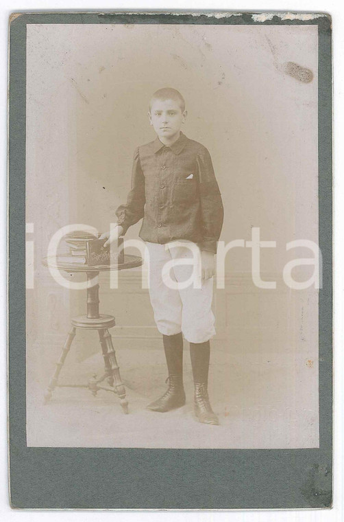 1920 ca NICE (FRANCE) Garçon avec ses livres - Photo PHOTO CLUB 11x16 cm