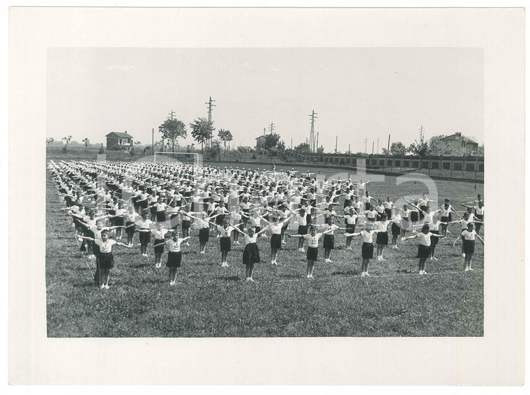 1935 ca FASCISMO Area NOVARA  - Balilla - Esercitazione ginnica - Foto 23x17