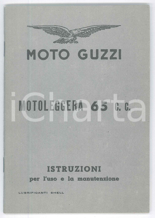 1950 ca MOTO GUZZI Motoleggera 65 cc. - Manuale uso e manutenzione
