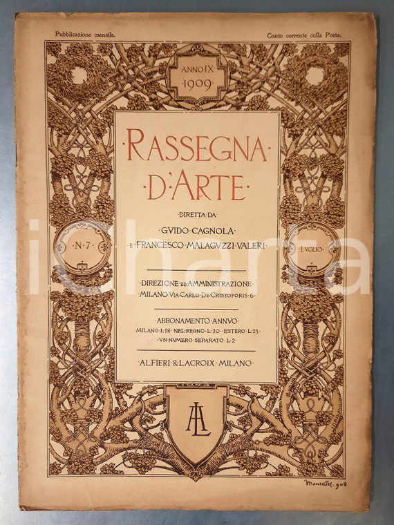 1909 RASSEGNA D'ARTE Nuova Galleria Vaticana - Emblemi Duomo Milano *Rivista n°7