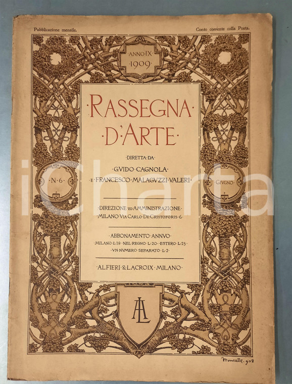 1909 RASSEGNA D'ARTE Nuova Galleria Vaticana - Reliquiario Montalto *Rivista n°6