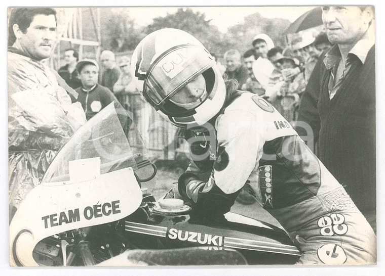 1980 ca MOTOCICLISMO Graziano ROSSI su Suzuki 500 Team OECE Foto 14x10 cm