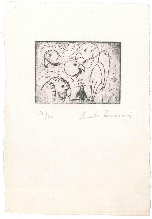 1970 ca ARTE - Ernesto TRECCANI - Litografia FIRMATA n° 10/30 Tiratura limitata