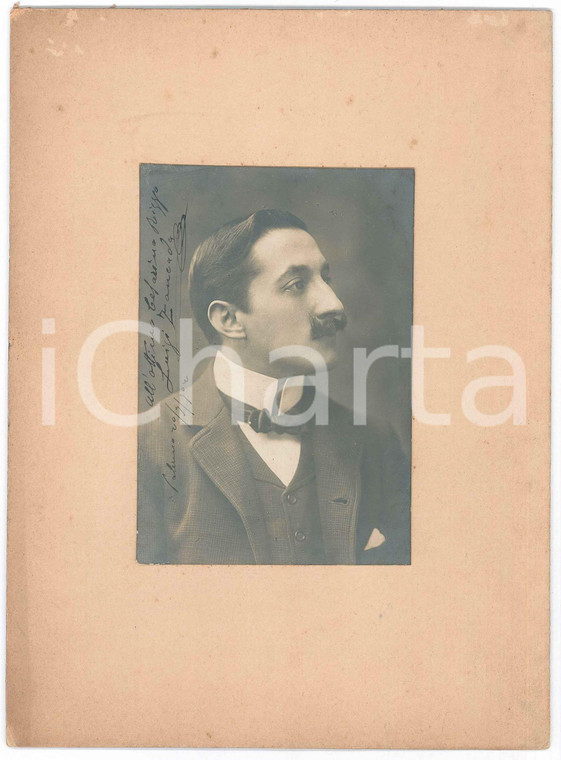 1904 PALERMO Ritratto di Luigi ZONCADA - Foto con AUTOGRAFO 17x23 cm