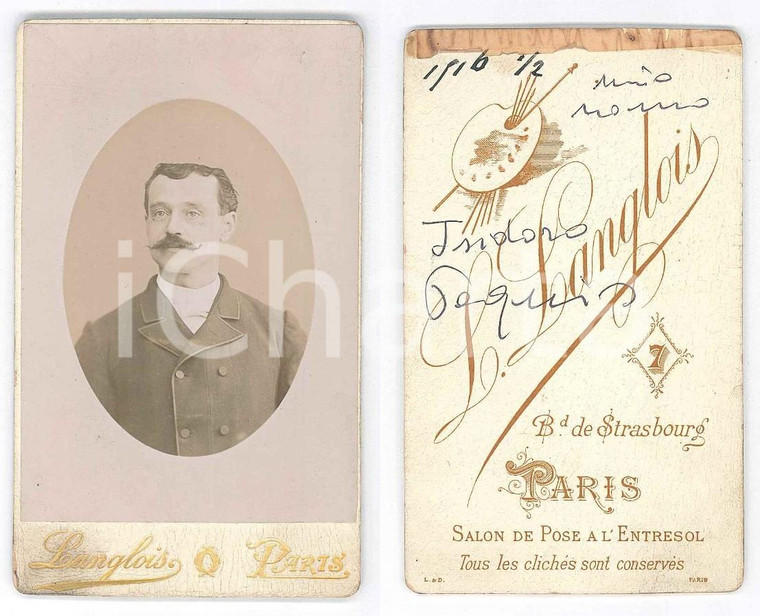 1916 PARIS Ritratto di Isidoro PAQUIS - Fotografia LANGLOIS CDV