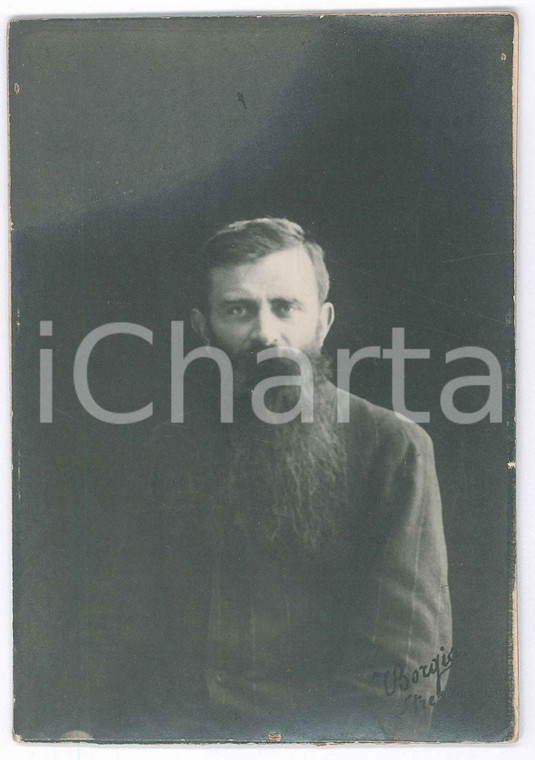 1915 ca STRESA Ritratto di uomo con barba - Foto BORGIA 11x16 cM