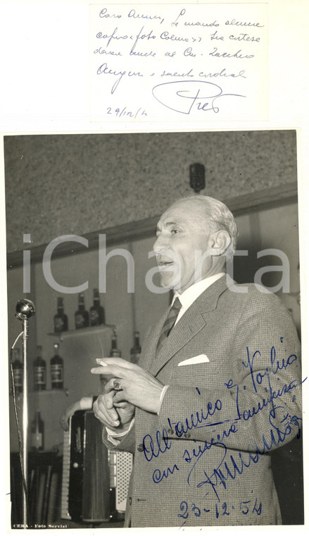 1954 MILANO - IMPRESE - Piero ROMANONI - Foto con dedica autografa