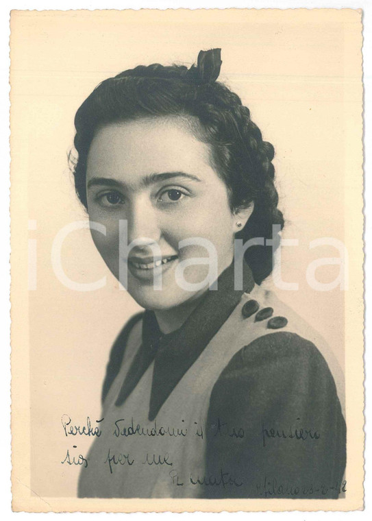 1942 MILANO Ritratto di Renata ZONCA ANGIOLINI - JOLLY CLUB Foto AUTOGRAFO 13x18