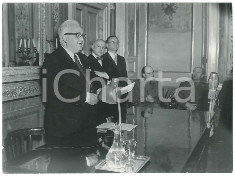 1955 ca MILANO Discorso di Francesco FLORA a un evento *Foto 24x18 cm