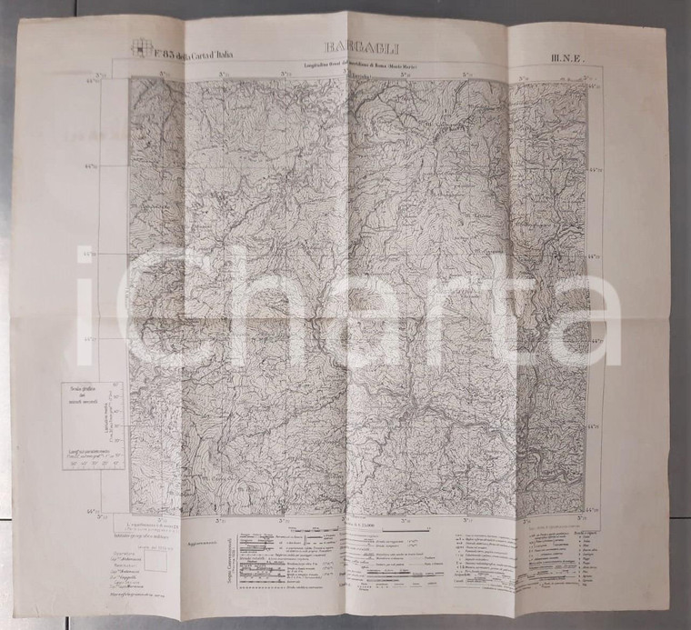1940 ca Istituto Geografico Militare CARTA D'ITALIA - BARGAGLI (GE) *Mappa