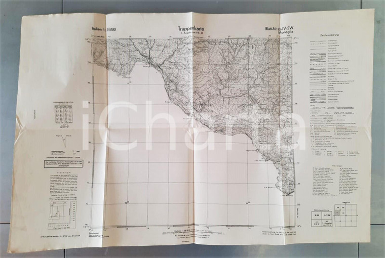1943 WW2 Truppenkarte WEHRMACHT - MONEGLIA (GE) - Mappa n° 95