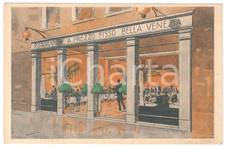 1920 ca VENEZIA Ristoratore BELLA VENEZIA  - Cartolina illustrata FP NV