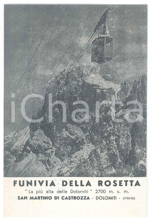 1950 ca DOLOMITI - SAN MARTINO DI CASTROZZA - Funivia della Rosetta *Pieghevole
