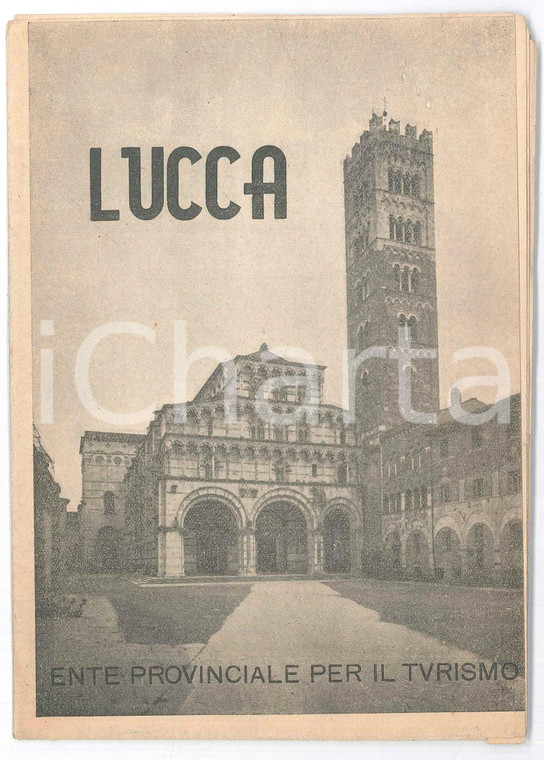 1950 ca LUCCA - Ente Provinciale Turismo - Pieghevole con mappa monumentale