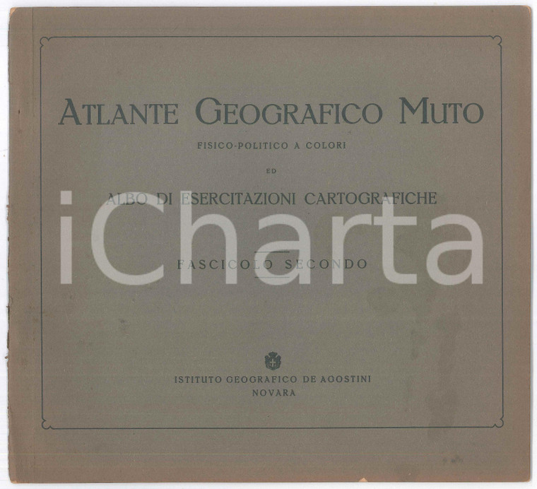 1938 Atlante Geografico Muto - Albo esercitazioni - Mondo - Fasc. II DE AGOSTINI