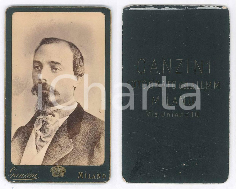 1880 ca MILANO Ritratto maschile - Busto - Foto G. B. GANZINI CDV