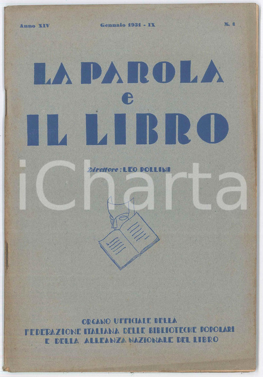 1931 MILANO - LA PAROLA E IL LIBRO - Umberto Fracchia - Letteratura polacca